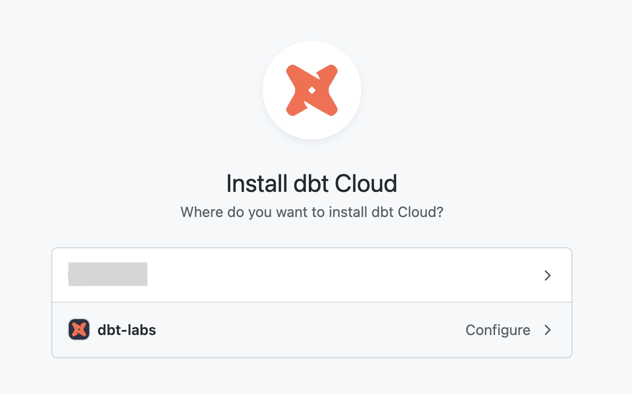 Installing the dbt application into a GitHub organization